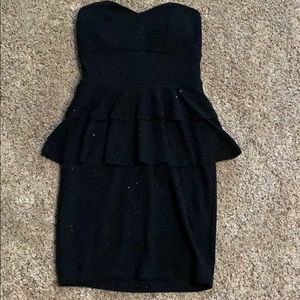 Sparkly Black Peplum Dress